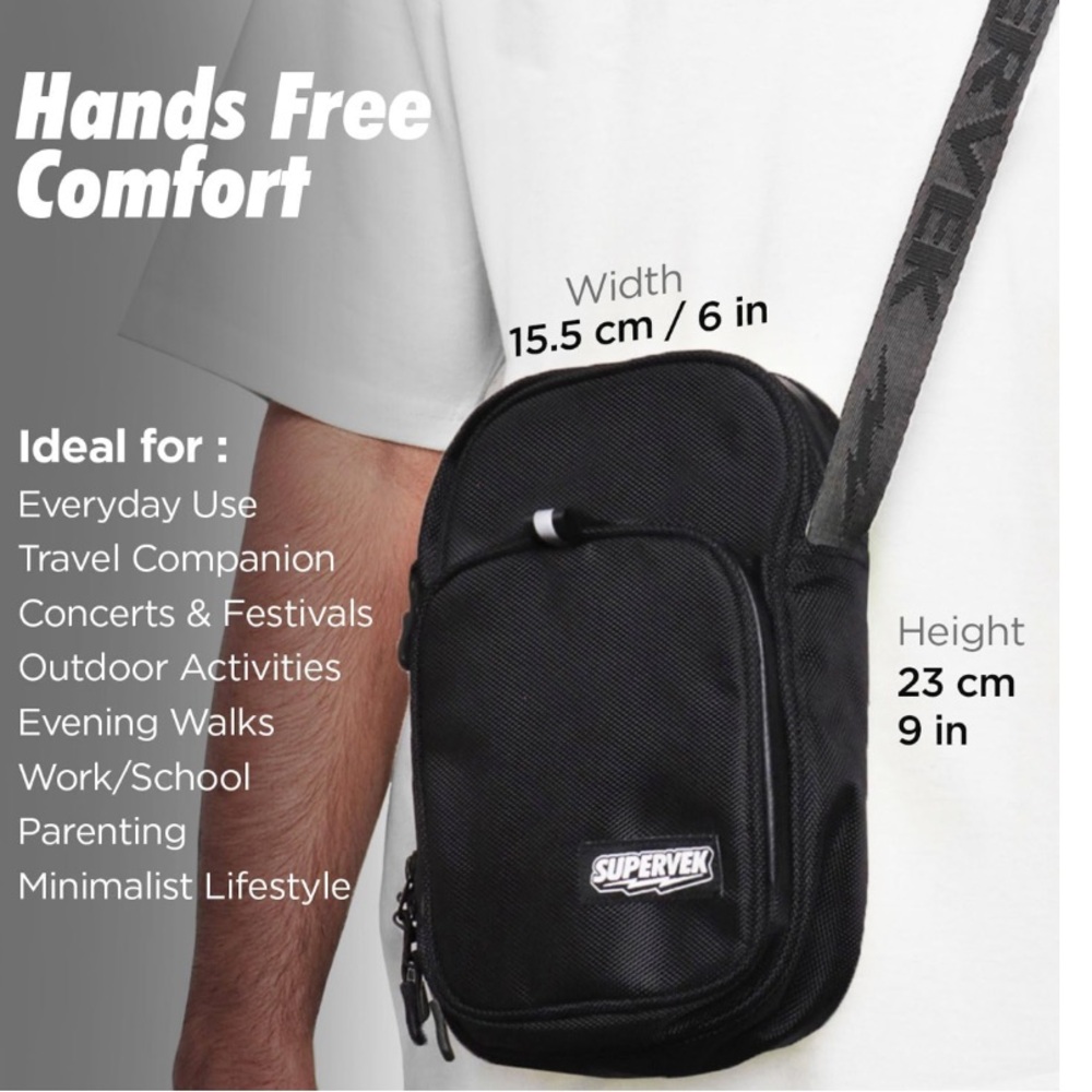 NWT Supervek Sling Bag Pro Crossbody Bag - Picture 3 of 13